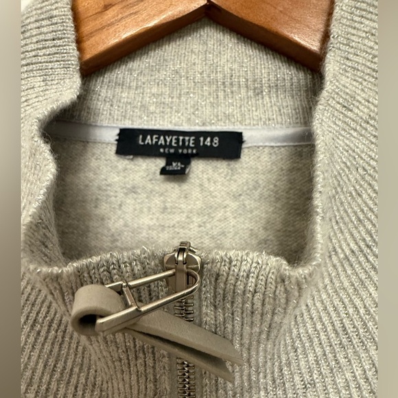 **Lafayette 148 New York 100% Cashmere Zip-Up Sweater – Women’s XL** - Picture 4 of 7